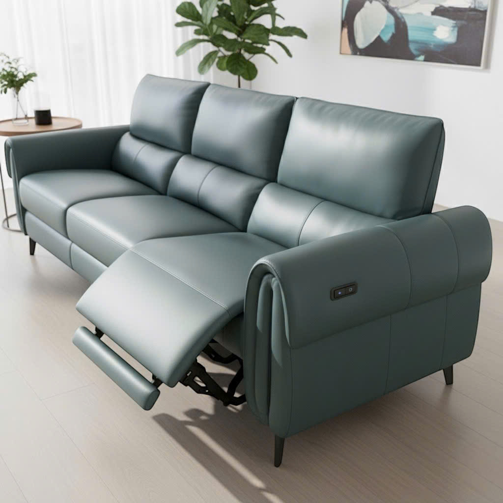 Sofa Băng Da Bò Thật Chỉnh Điện Nhập Khẩu 11068 - Ảnh 3