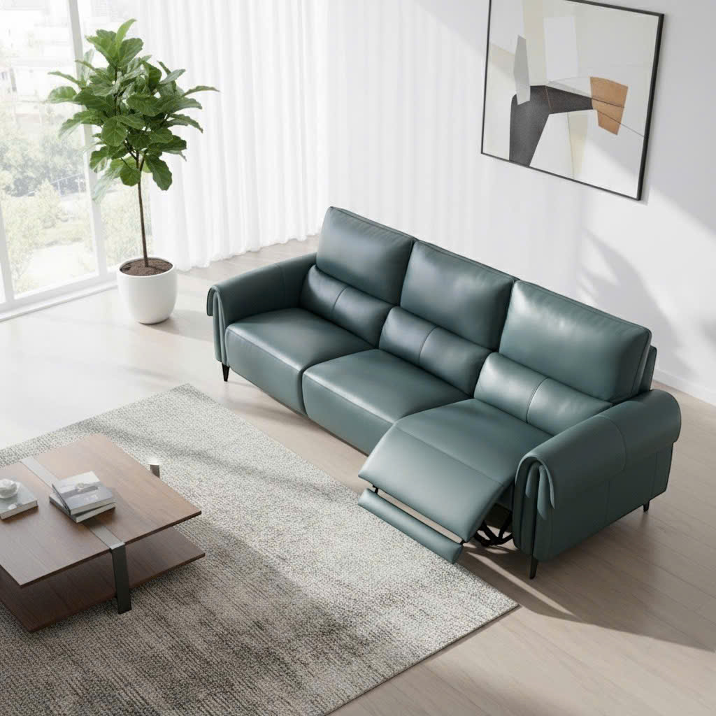 Sofa Băng Da Bò Thật Chỉnh Điện Nhập Khẩu 11068 - Ảnh 2