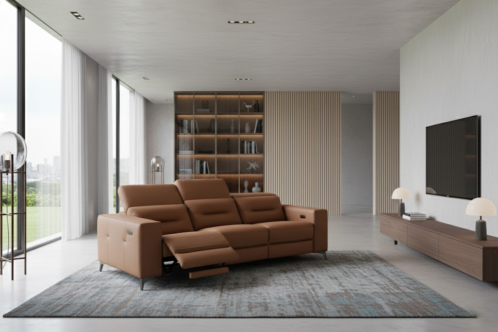 Sofa Băng Da Bò Thật Chỉnh Điện Nhập Khẩu 12117 - Ảnh 2