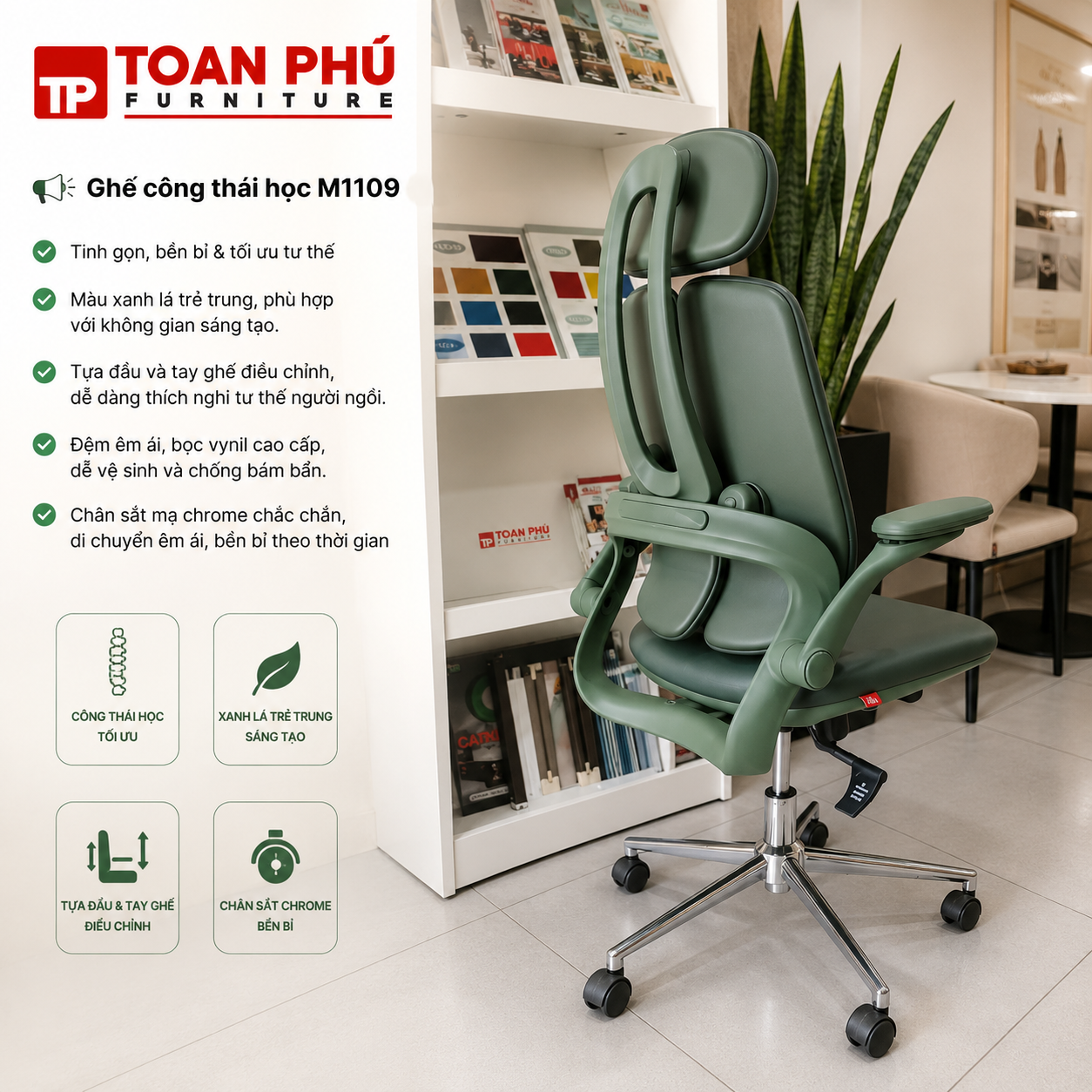 Ghế công thái học M1109 - 01 - Ảnh 2