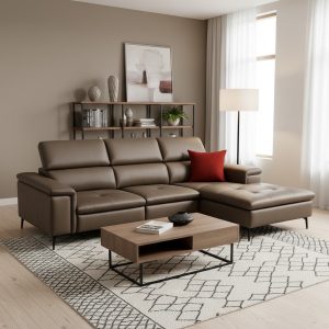 Sofa Góc Da Bò Thật Nhập Khẩu Malaysia 2223
