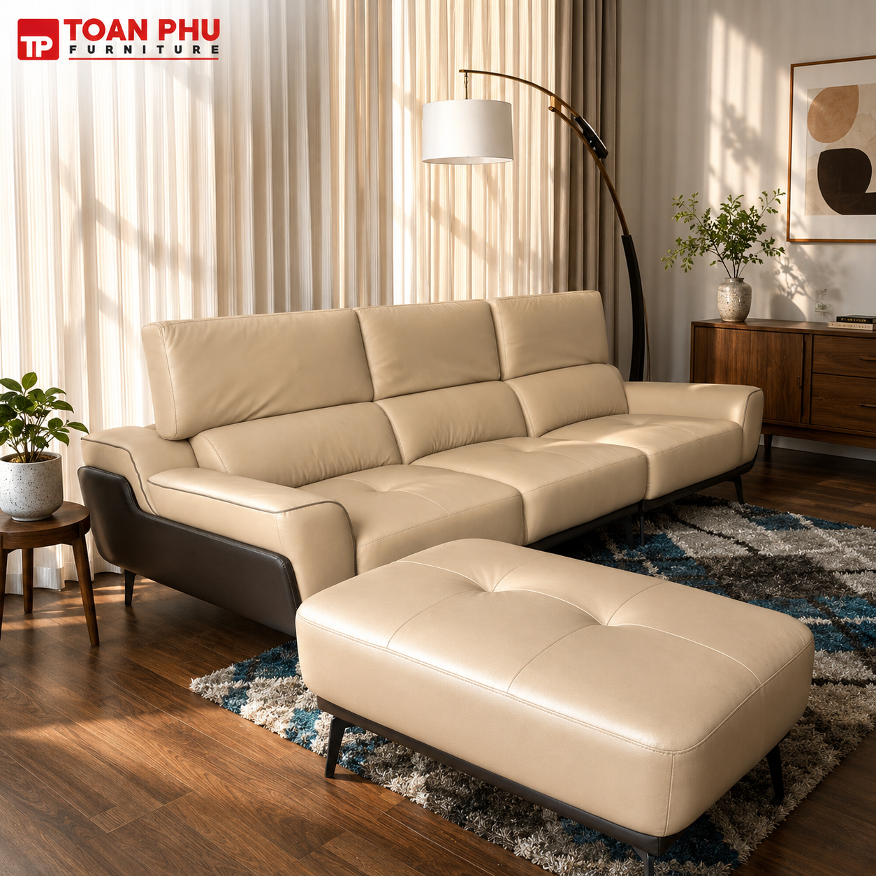 Sofa Da Thật Malaysia 2269 + Đôn - Ảnh 2