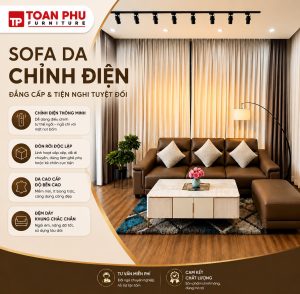 Sofa Da Microfiber Chỉnh Điện + Đôn