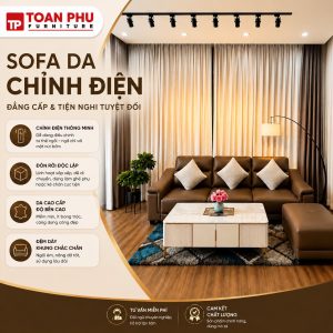 Sofa Da Microfiber Chỉnh Điện + Đôn