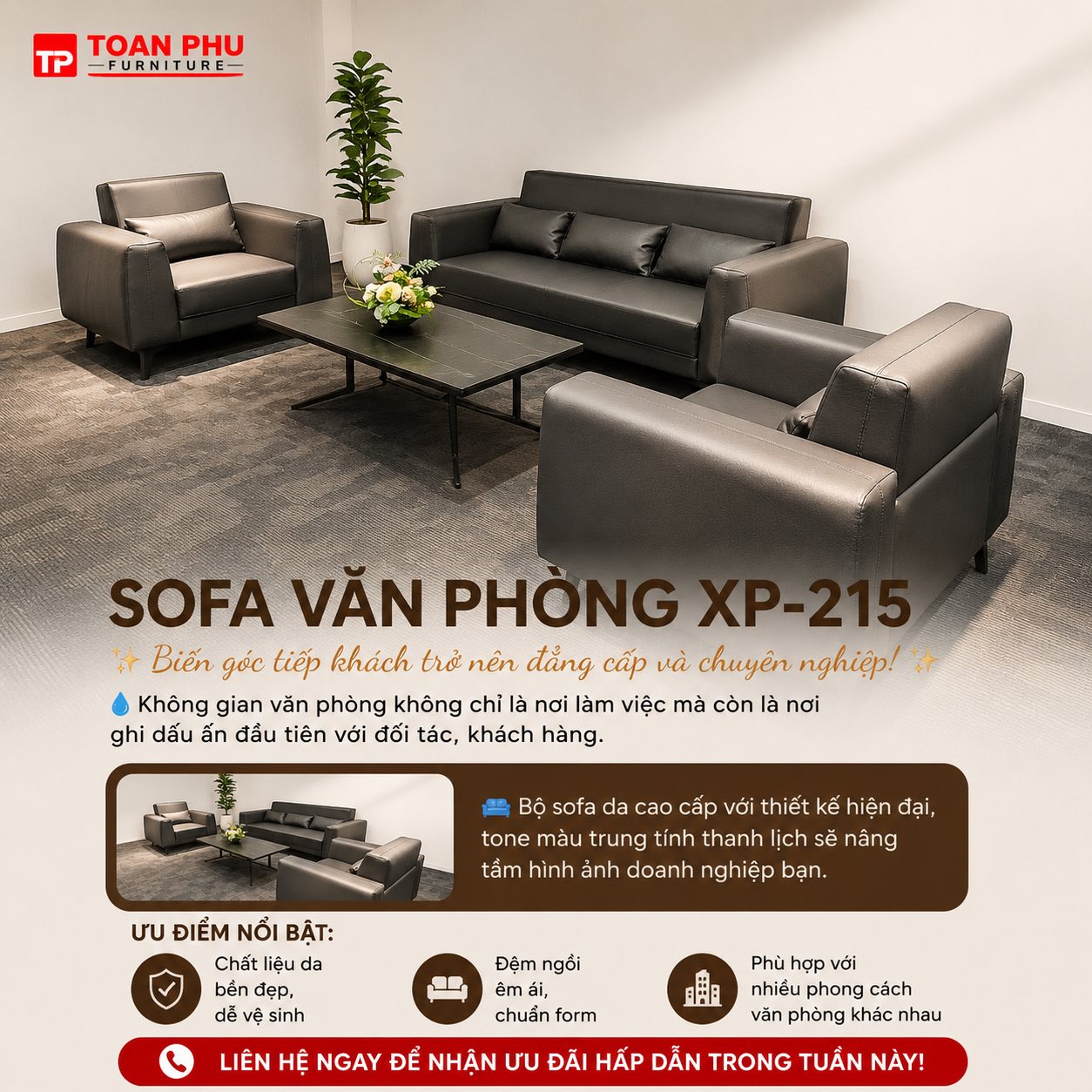 Sofa Văn Phòng XP-215 - Ảnh 2