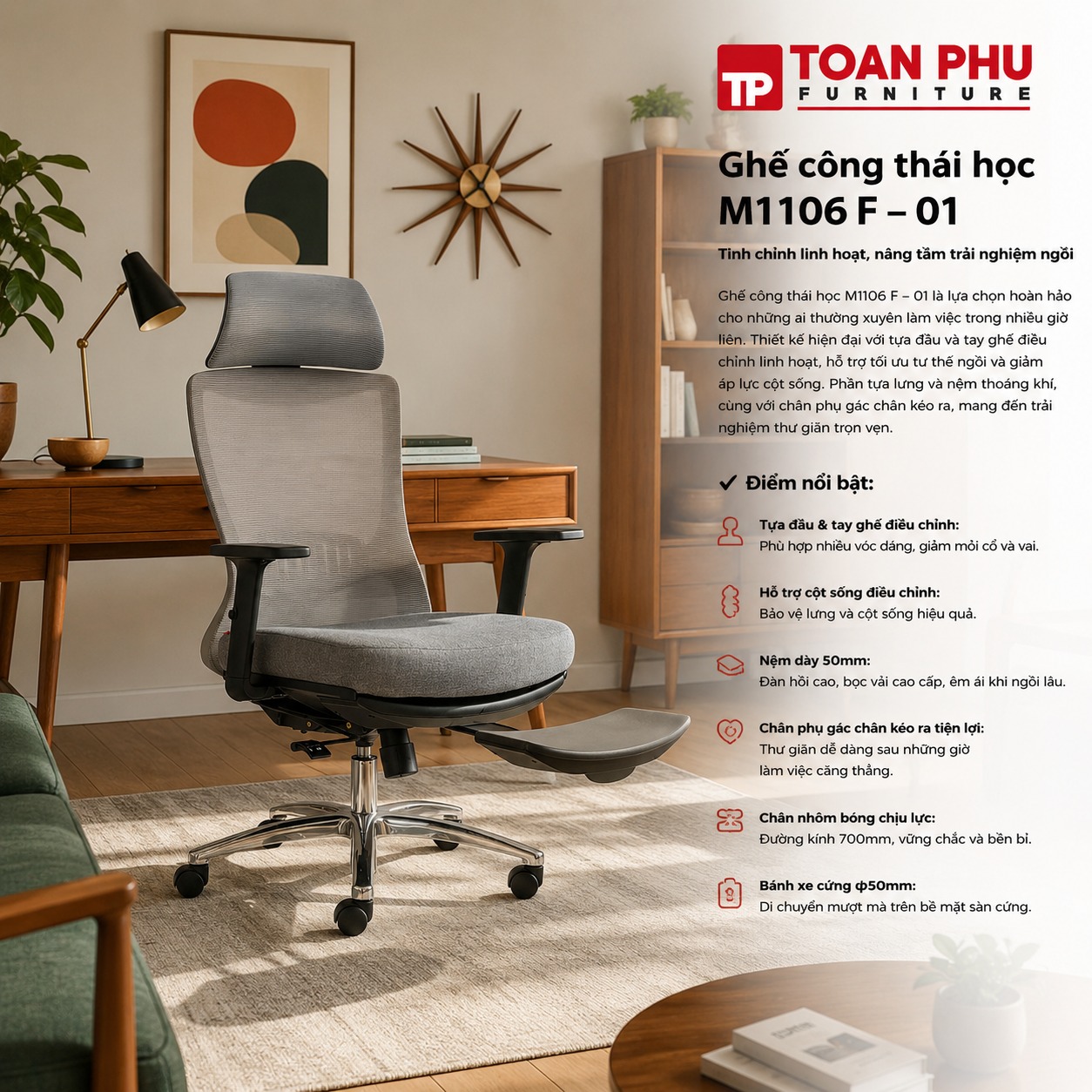 Ghế công thái học M1106 F - 01