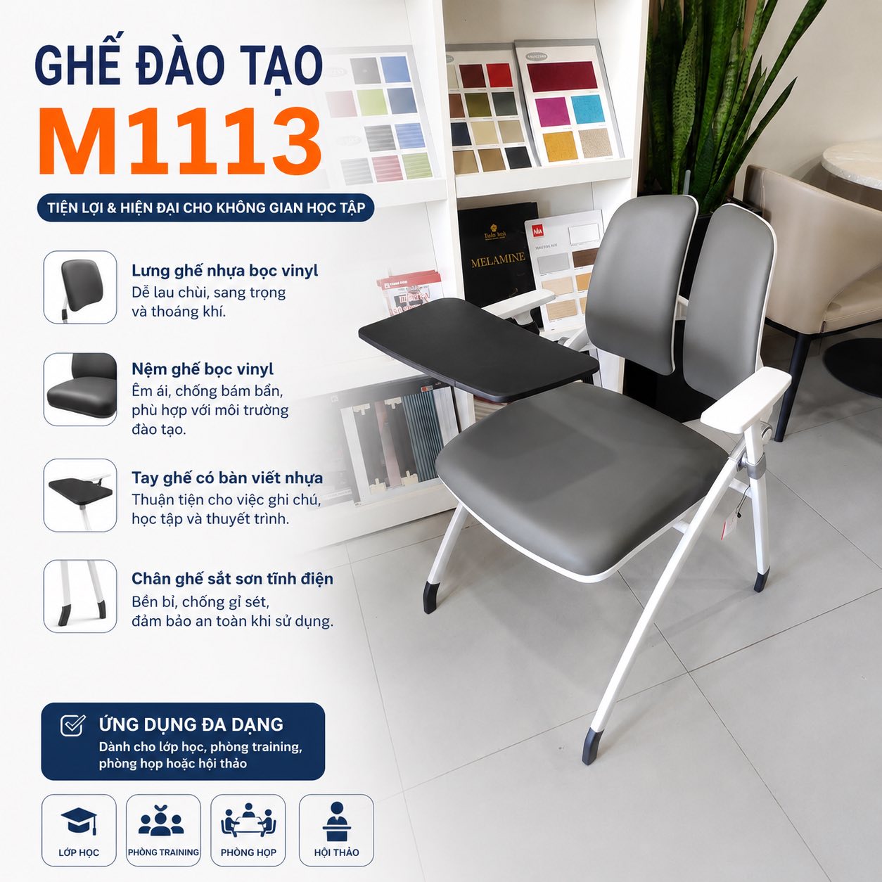 Ghế đào tạo M1113 - Ảnh 2