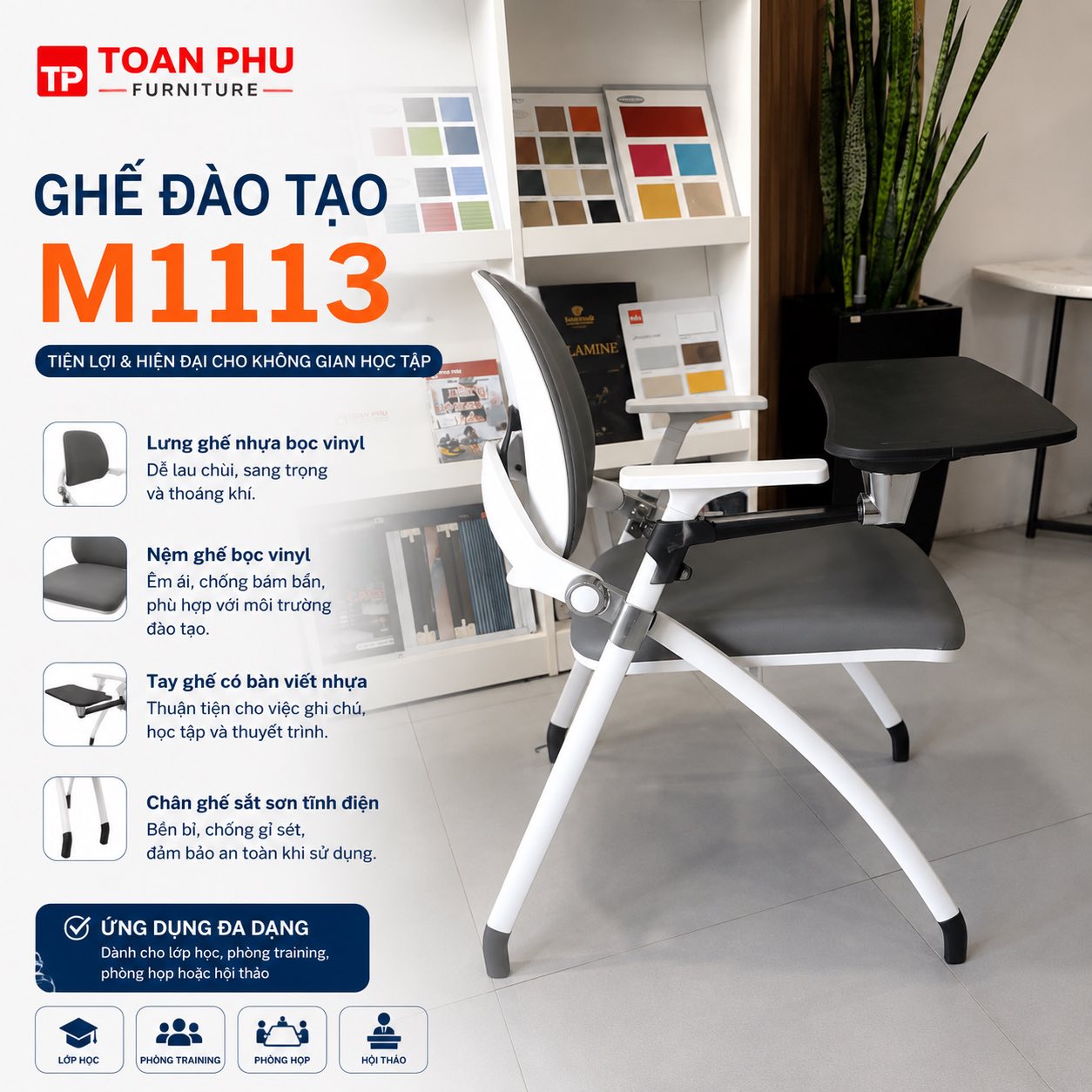 Ghế đào tạo M1113 - Ảnh 4