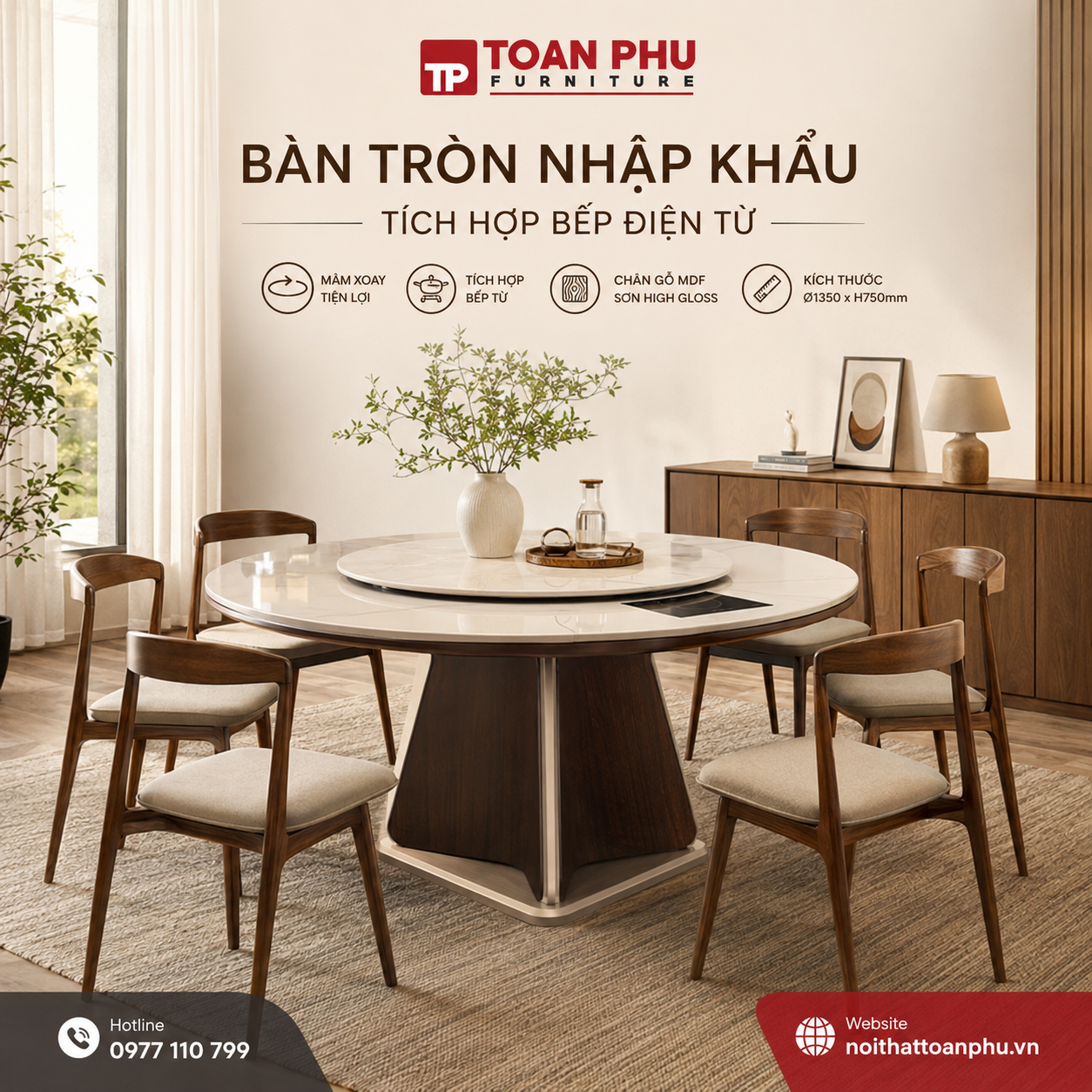 Bàn Ăn Xoay Hiện Đại F23