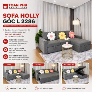 Sofa Holly  Góc L 2286 / Màu Xám