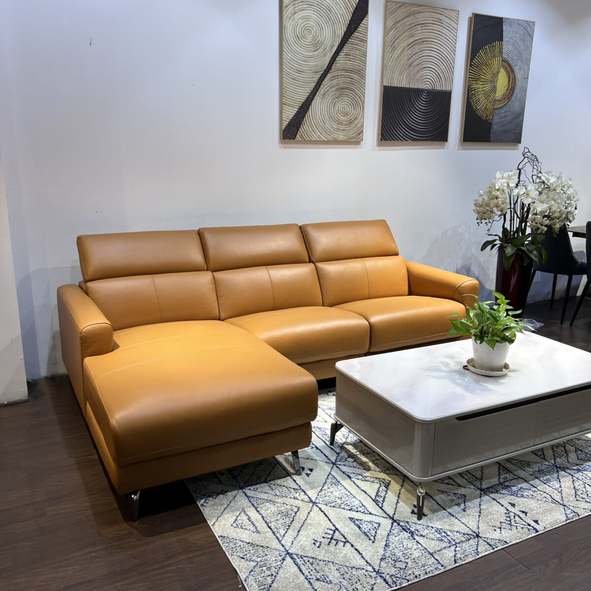 Sofa Góc Da Bò Thật Chỉnh Điện Nhập Khẩu 8391 - Ảnh 4