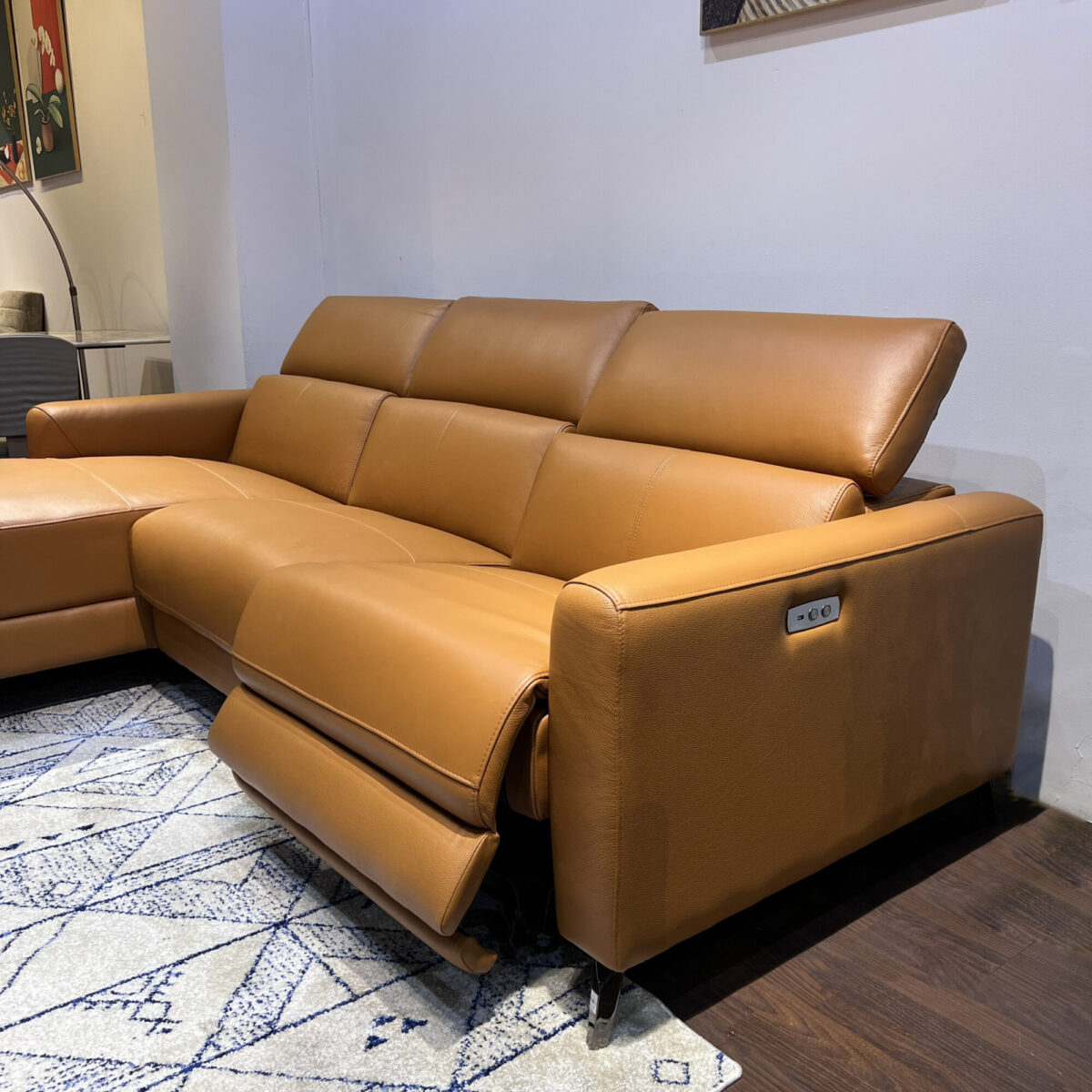 Sofa Góc Da Bò Thật Chỉnh Điện Nhập Khẩu 8391 - Ảnh 6
