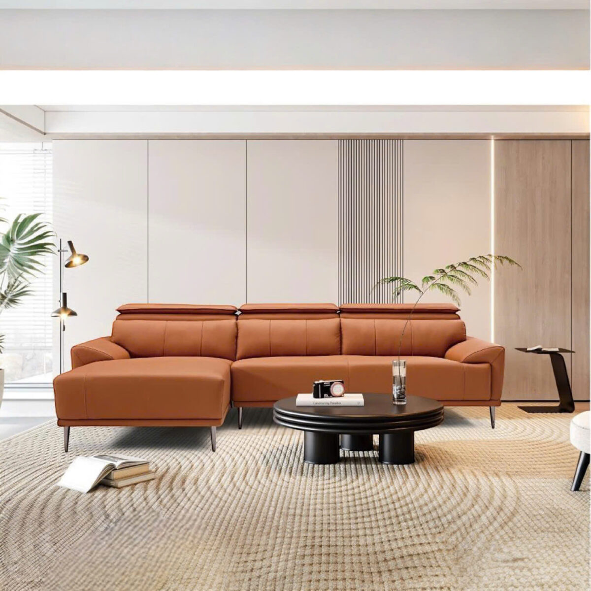 Sofa Góc Da Bò Thật Nhập Khẩu 905L