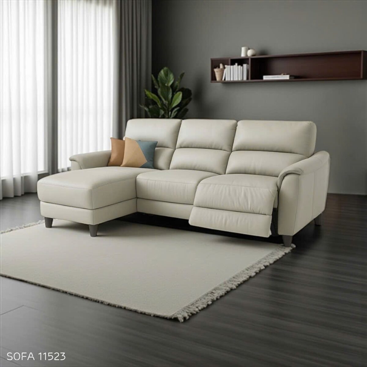 Sofa Góc Da Bò Thật Chỉnh Điện Nhập Khẩu 11523