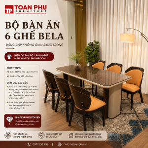 Bộ Bàn Ăn 6 Ghế Bela