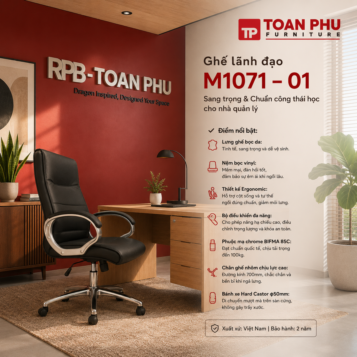 Ghế lãnh đạo M1071 - 01 - Ảnh 2