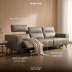 Sofa Da Bò Thư Giãn Chỉnh Điện 12100