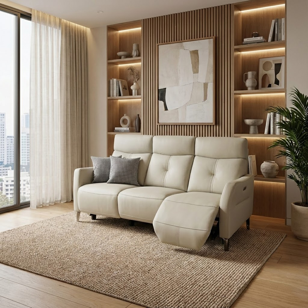 Sofa Băng Da Bò Thật Chỉnh Điện 6619 - Ảnh 3