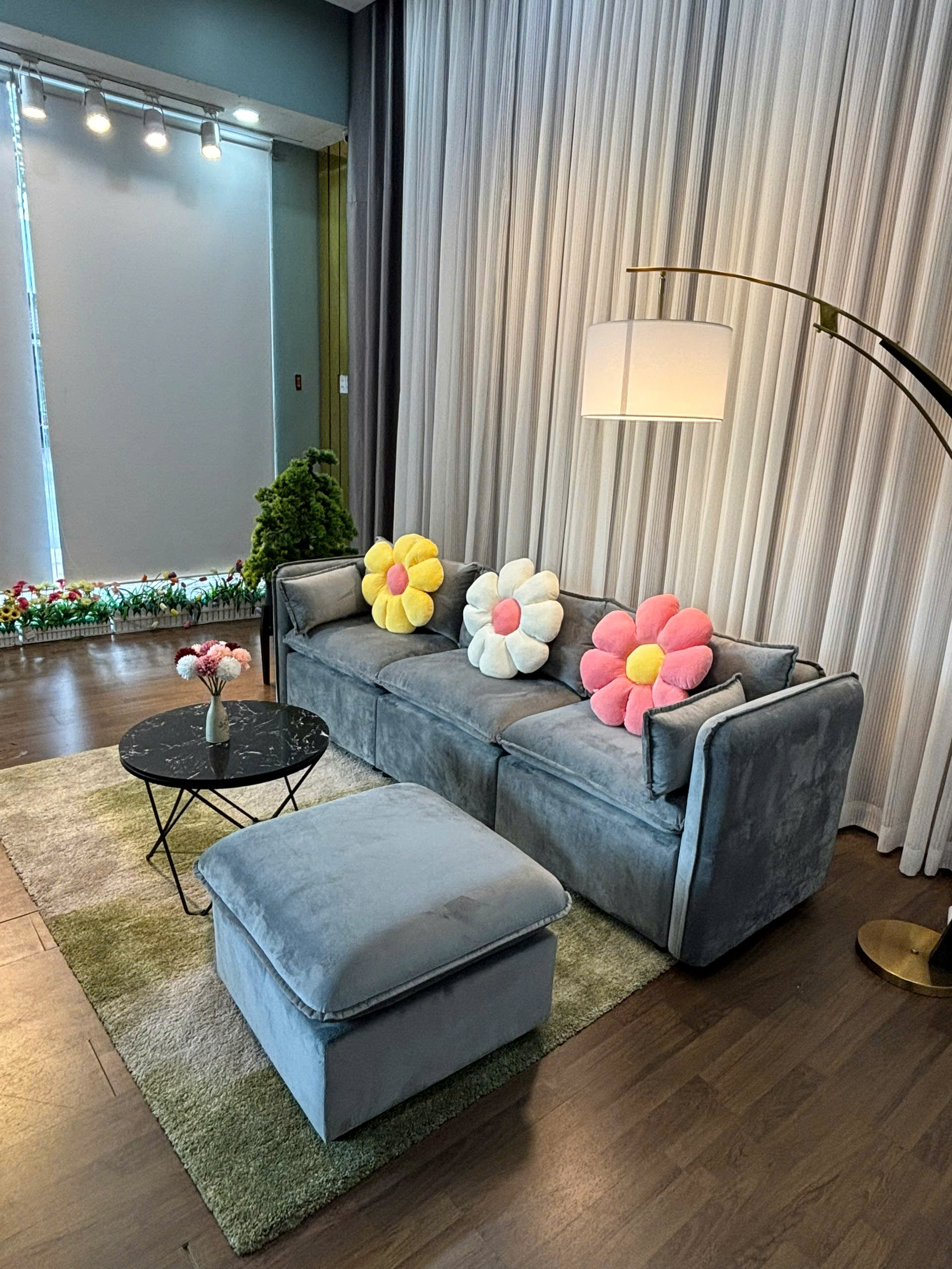 Sofa K360 Vải Nhung + Đôn - Ảnh 2