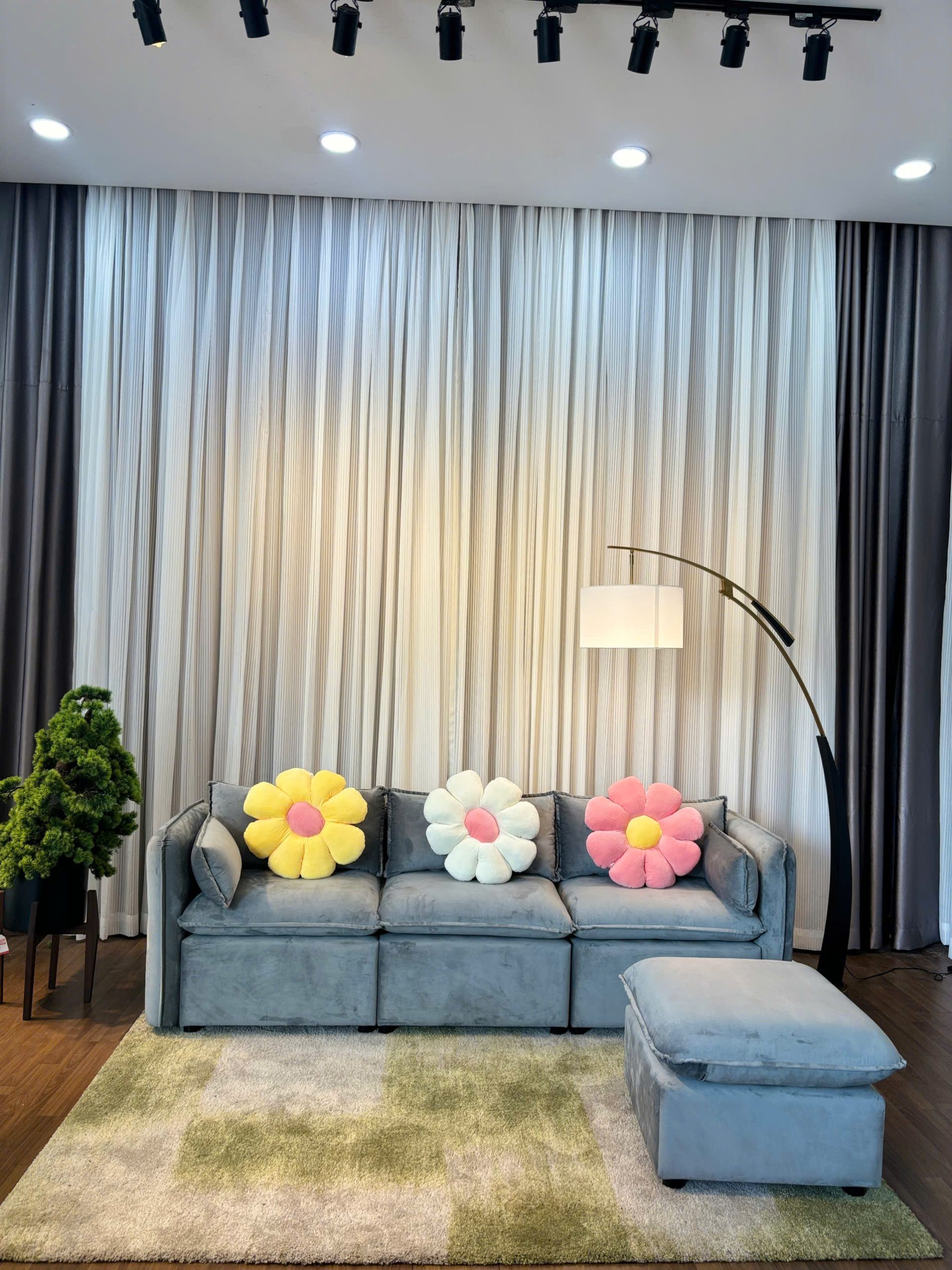 Sofa K360 Vải Nhung + Đôn - Ảnh 3