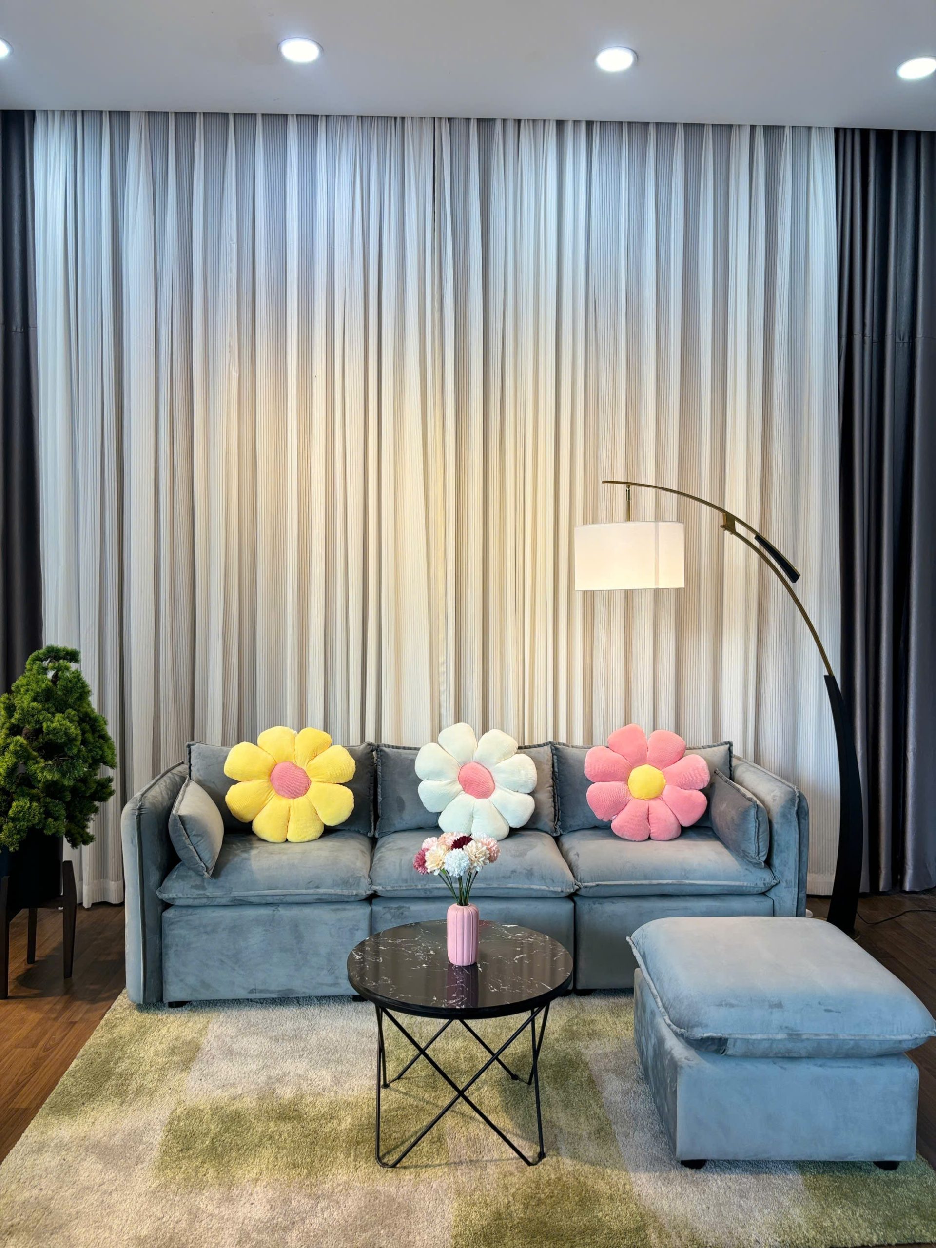 Sofa K360 Vải Nhung + Đôn - Ảnh 4
