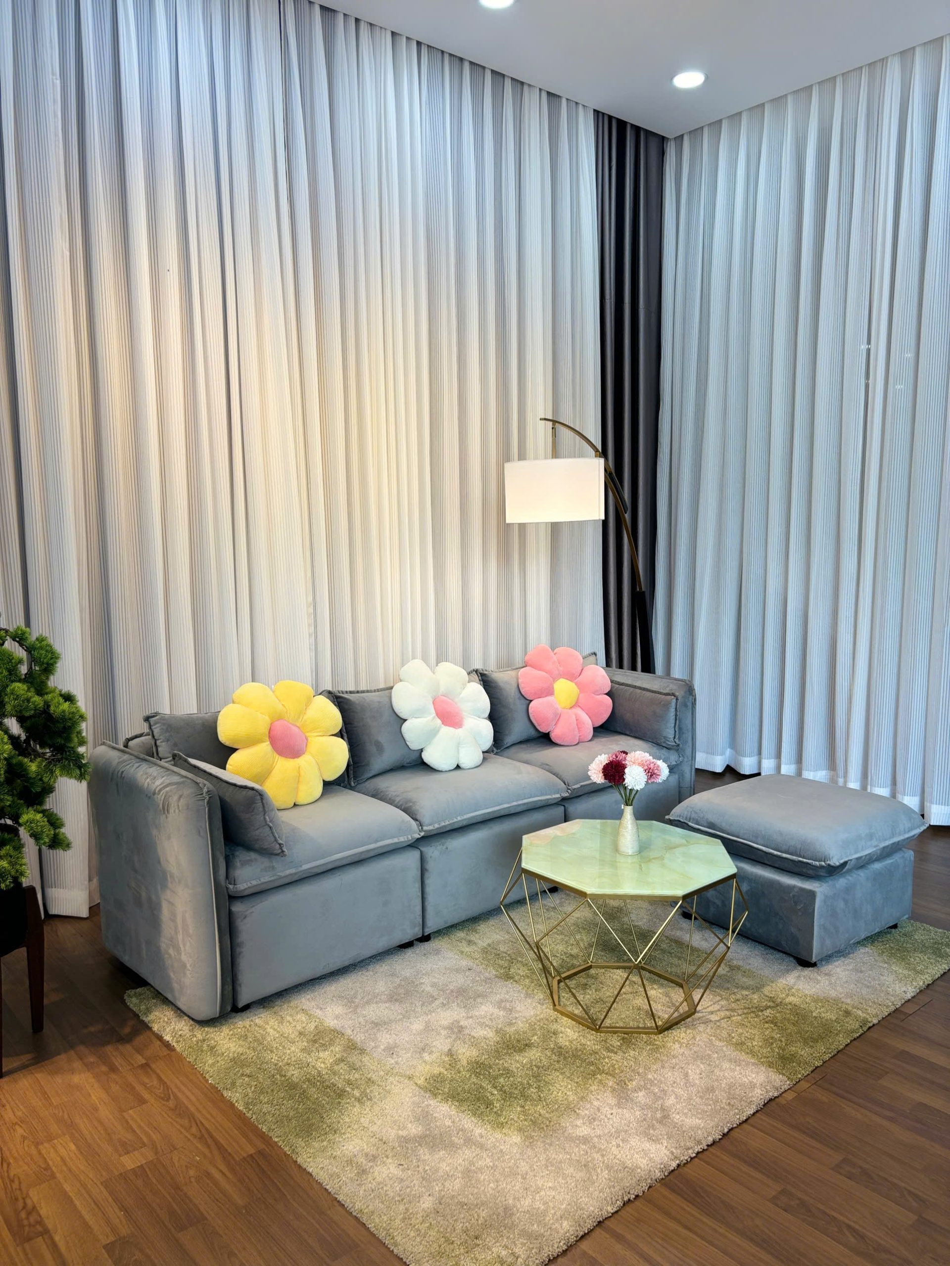 Sofa K360 Vải Nhung + Đôn - Ảnh 5