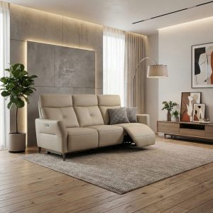 Sofa Băng Da Bò Thật Chỉnh Điện 6619