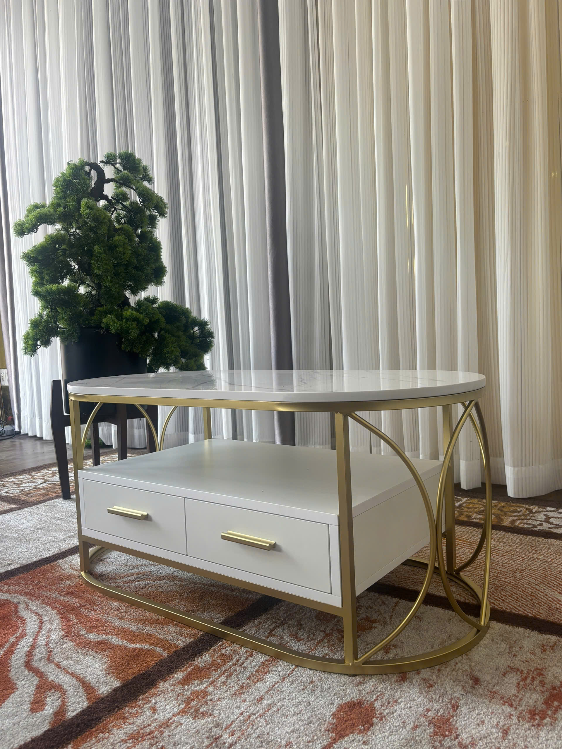Bàn Sofa Ovan 2 Hộc Kéo - Ảnh 3