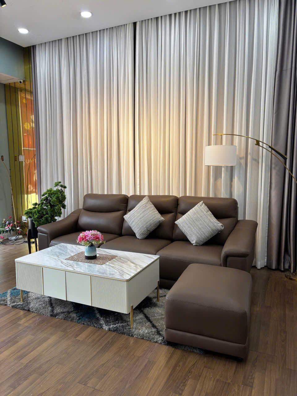Sofa Da Microfiber Chỉnh Điện + Đôn - Ảnh 6