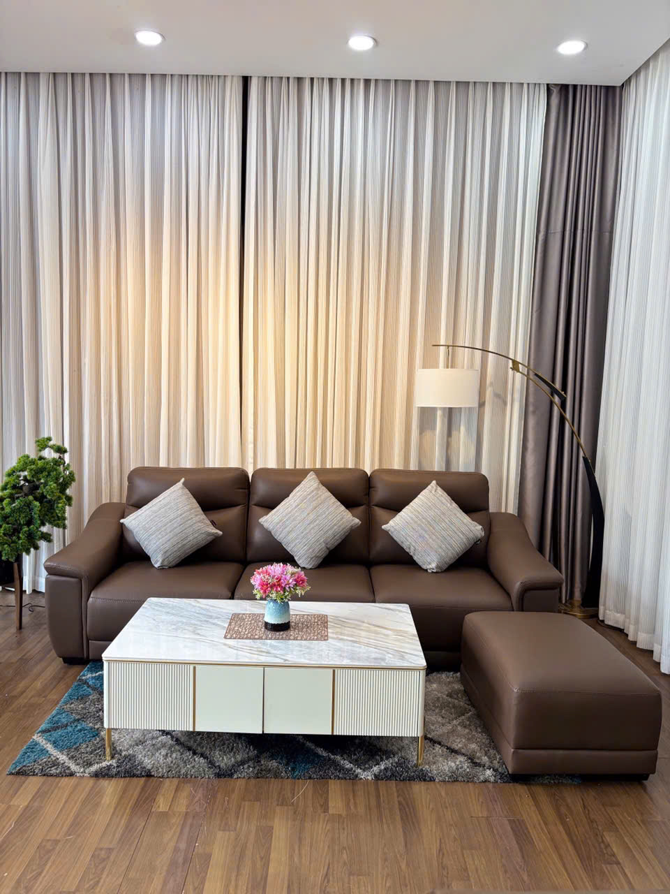 Sofa Da Microfiber Chỉnh Điện + Đôn - Ảnh 8