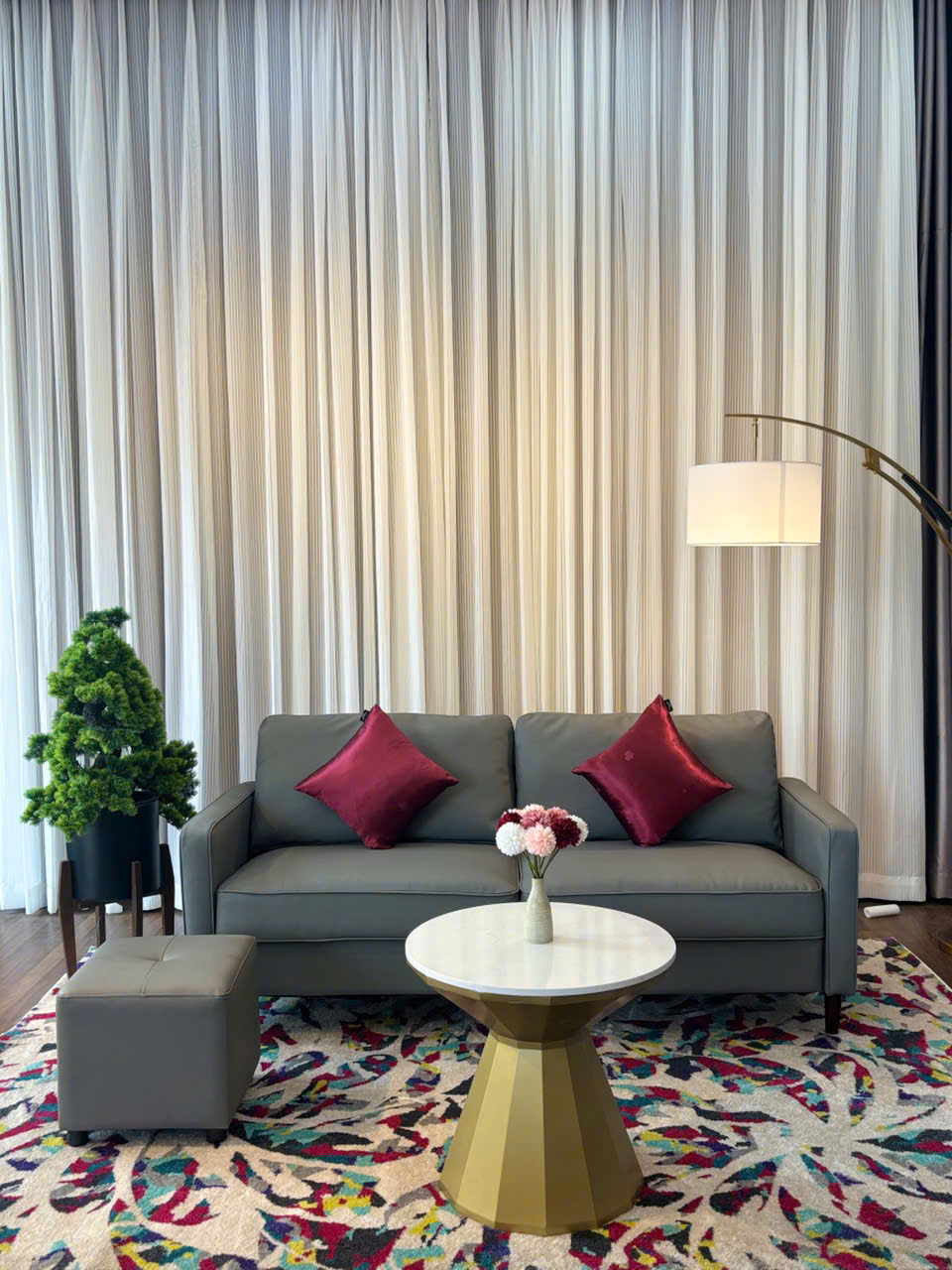 Sofa Da Simili 1980/383 + Đôn - Ảnh 2