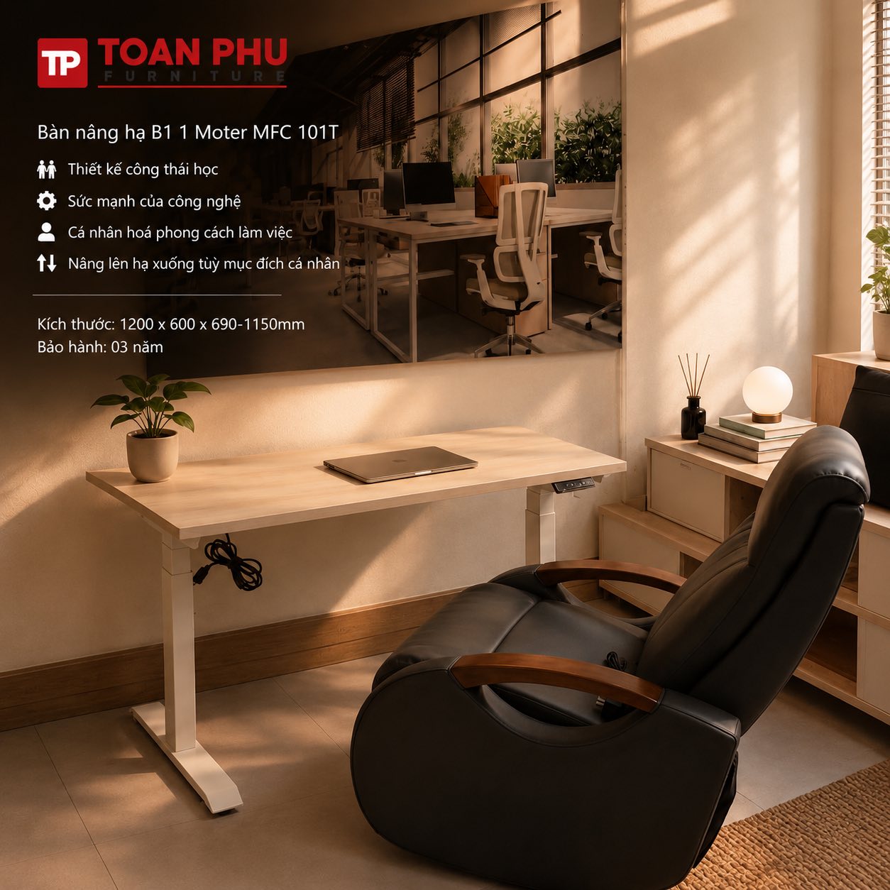 Bàn nâng hạ B1 1 Moter MFC 101T - Ảnh 3
