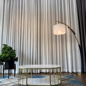 Bàn Sofa 2 Tầng Oval Vàng